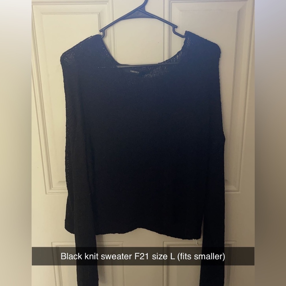 Plain black knit sweater